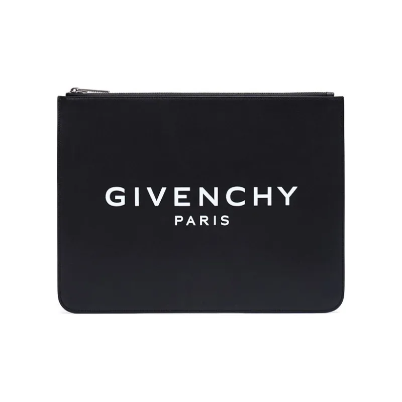 Givenchy Leather Clutch Large Size Men's Black-0
