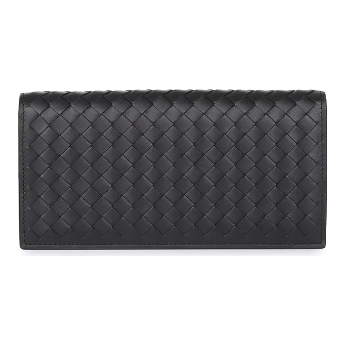 Bottega Veneta Calfskin Wallet Unisex Black-1