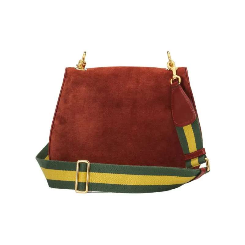 GUCCI Blondie Suede Handbag Shoulder Bag Medium Size Women's Deep Red-4