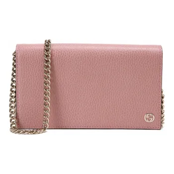 GUCCI Leather Wallet, Shoulder Bag, Crossbody Bag Women's Pink/Candy