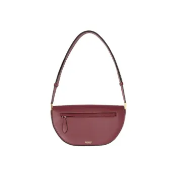 Burberry Olympia Cow Leather Shoulder Bag, Crescent Bag, Shoulder Bag Women's Burgundy