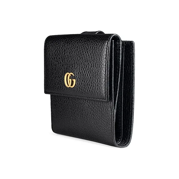 GUCCI Marmont Leather Wallet Unisex Black-1