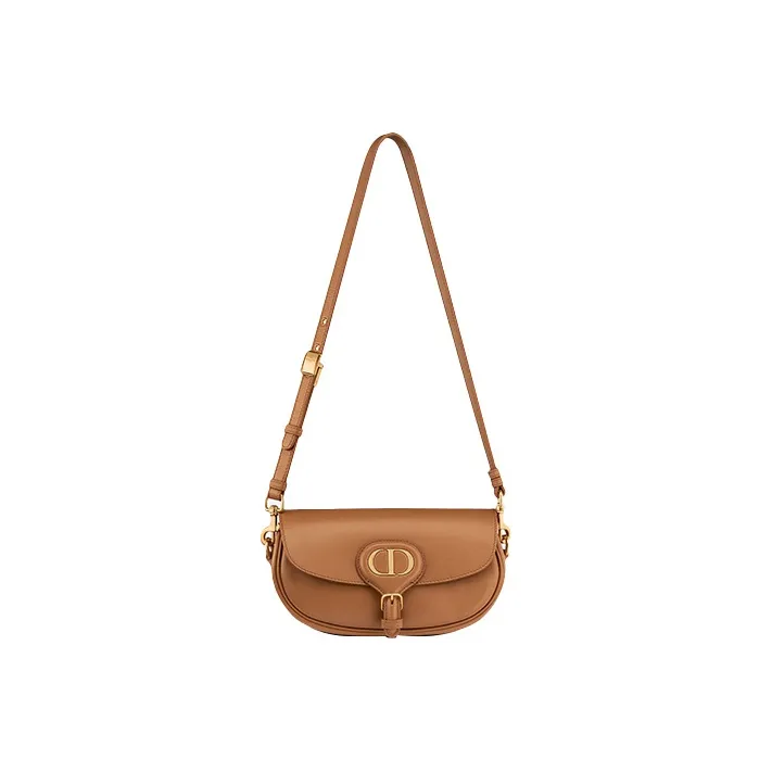 DIOR Bobby Smooth Finish Cow Leather Crescent Bag One Shoulder Handbag Crossbody Bag Women's Deep Nude/Caramel-3