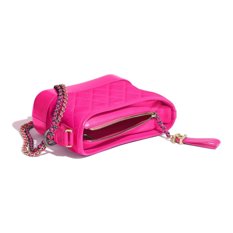 CHANEL Gabrielle Goatskin Shoulder Bag Women's Pink-2