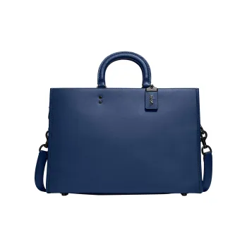 COACH Rogue Cow Leather Portable Crossbody Bag Shoulder Bag Laptop Bag Briefcase Large Size Unisex Royal Blue