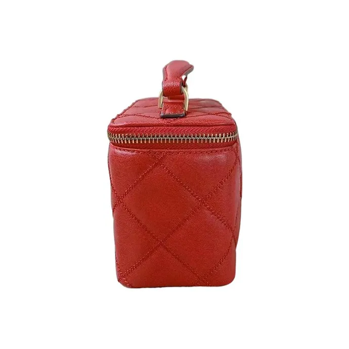 TORY BURCH TB Willa Sheepskin Box Bag One Shoulder Handbag Regular Women's Red-1