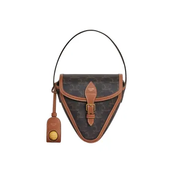 CELINE Canvas Triangle Bag Handbag Regular Unisex Tawny, Blue