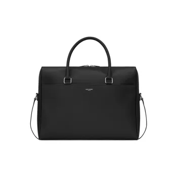 SAINT LAURENT Calfskin Leather Portable Briefcase Men's Black