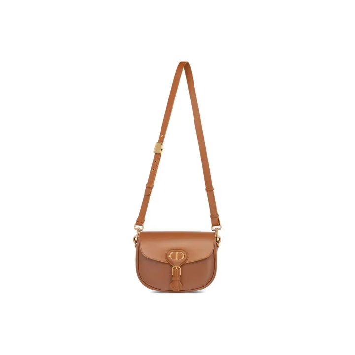 DIOR Cow Leather Crossbody Bag Shoulder Bag Women's Cognac-3
