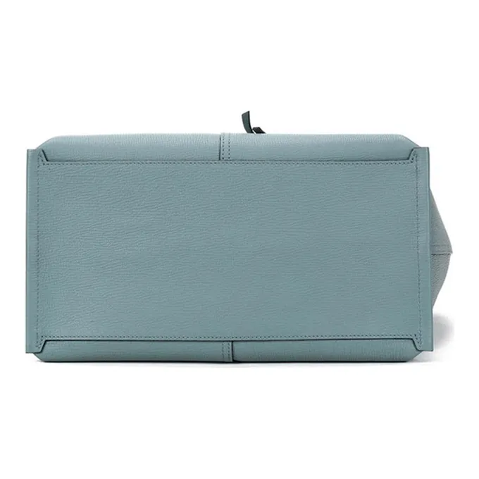 LONGCHAMP Le Pliage Cow Leather Portable Laptop Bag Shoulder Bag Women's Gray Blue-4