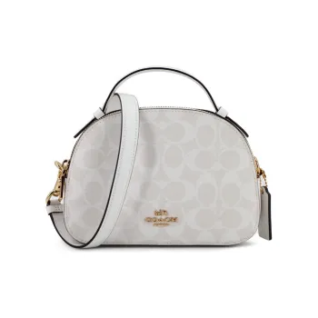 COACH Serena PVC Chinese Steamed Bun Bag Shell Bag Round Bag Portable Crossbody Bag Shoulder Bag Women's White