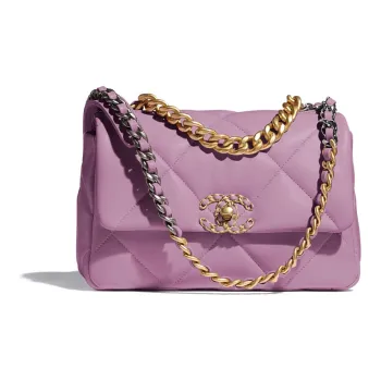 CHANEL 19Bag Lambskin Chain Shoulder Bag, Crossbody Bag Trumpets Women's Taro Purple