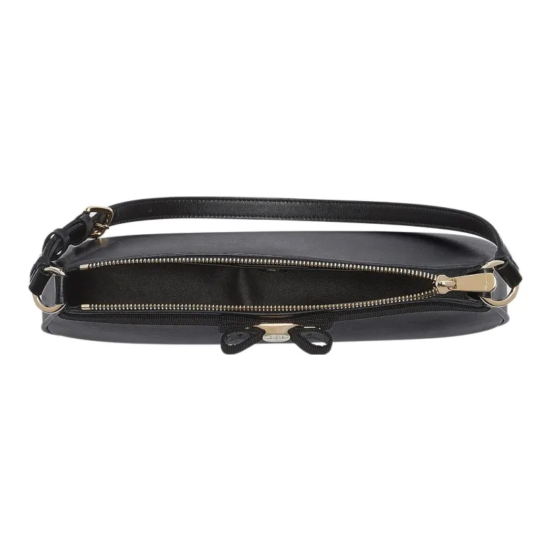 FERRAGAMO Vara Calfskin Shoulder Bag Handbag Women's Black-3