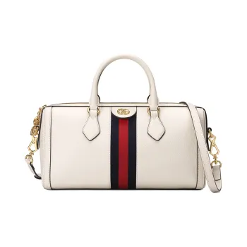 GUCCI Ophidia Leather Shoulder Bag Crossbody Bag Handbag Medium Size Women's White
