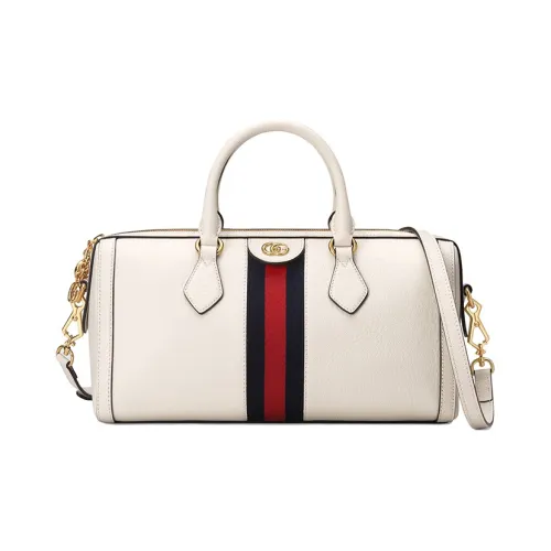 GUCCI Ophidia Leather Shoulder Bag Crossbody Bag Handbag Medium Size Women's White