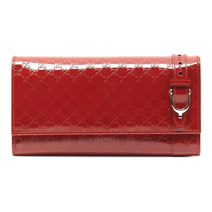 GUCCI Patent Leather Wallet Women's Red-0