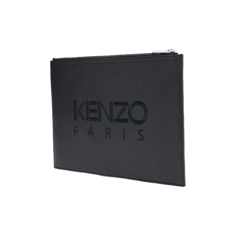 KENZO Leather Clutch Men's Black-2