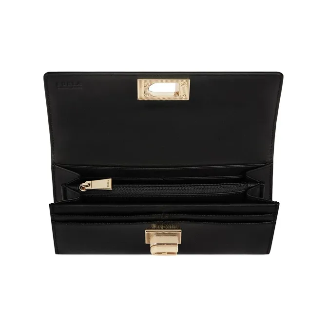 Furla 1927 Collection Leather Wallet Women's Black-1
