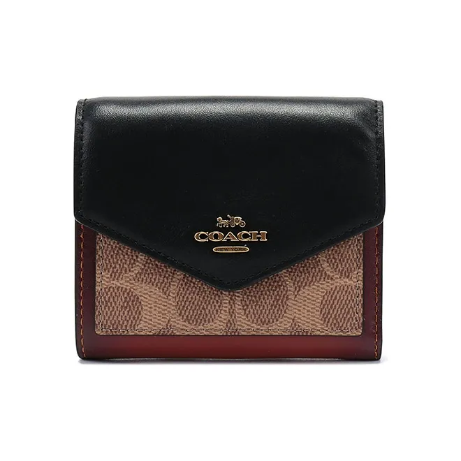 COACH Canvas Wallet Women's Tan & Black-0