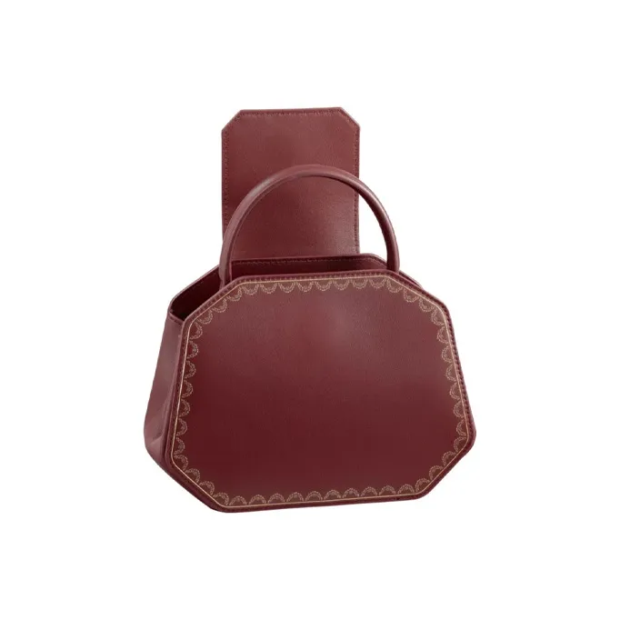CARTIER GUIRLANDE Calfskin Handbag Shoulder Bag Crossbody Bag Mini Women's Burgundy-3