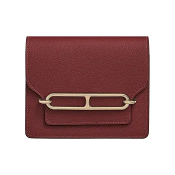 HERMES Roulis Evercolor Calfskin Clutch Wallet Handbag Women's Hermes Red