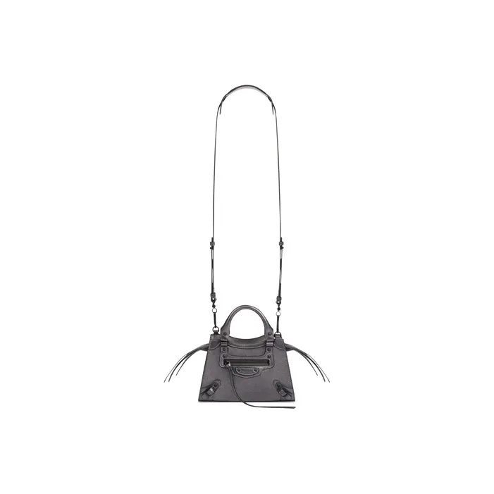 Balenciaga Neo Classic Cow Leather Handbag Shoulder Bag Handbag Mini Women's Dark Silver-4