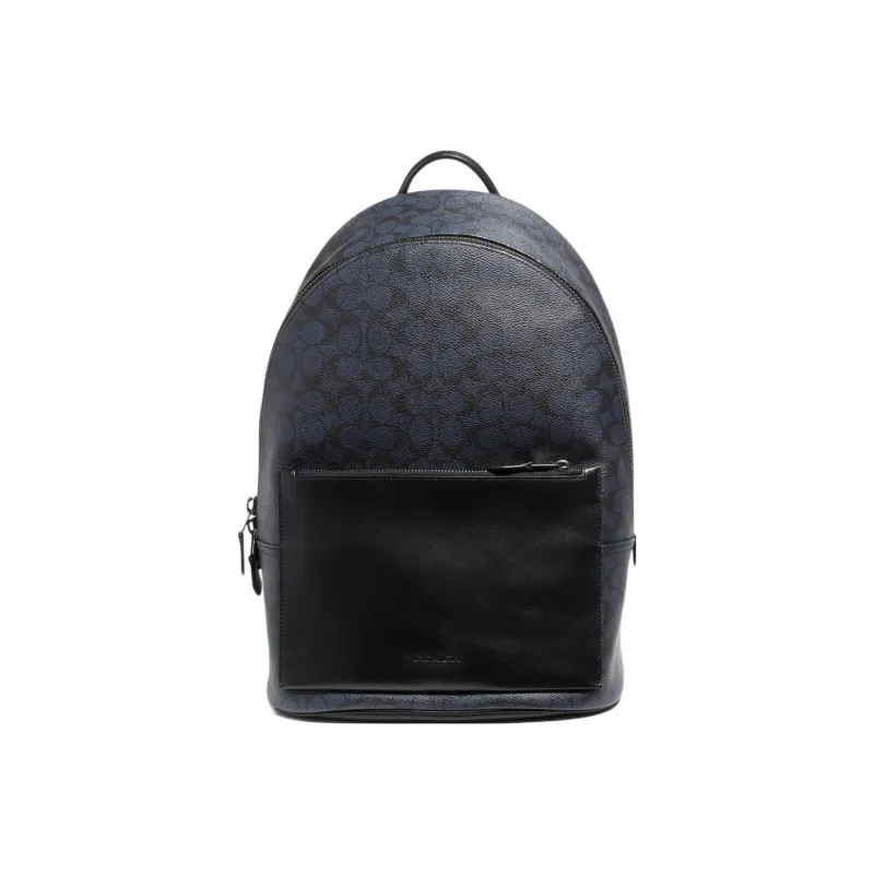 COACH Metropolitan Canvas With Leather Backpack Medium Size Men's Black Gray Color-0