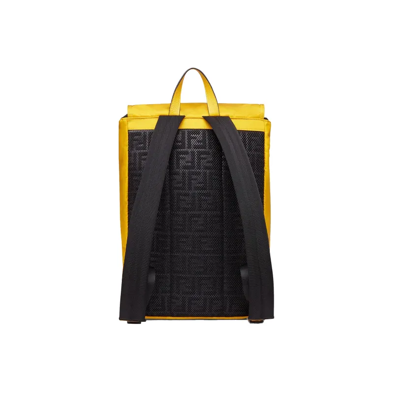 FENDI Fendiness Nylon Backpack Medium Size Men's Yellow-2