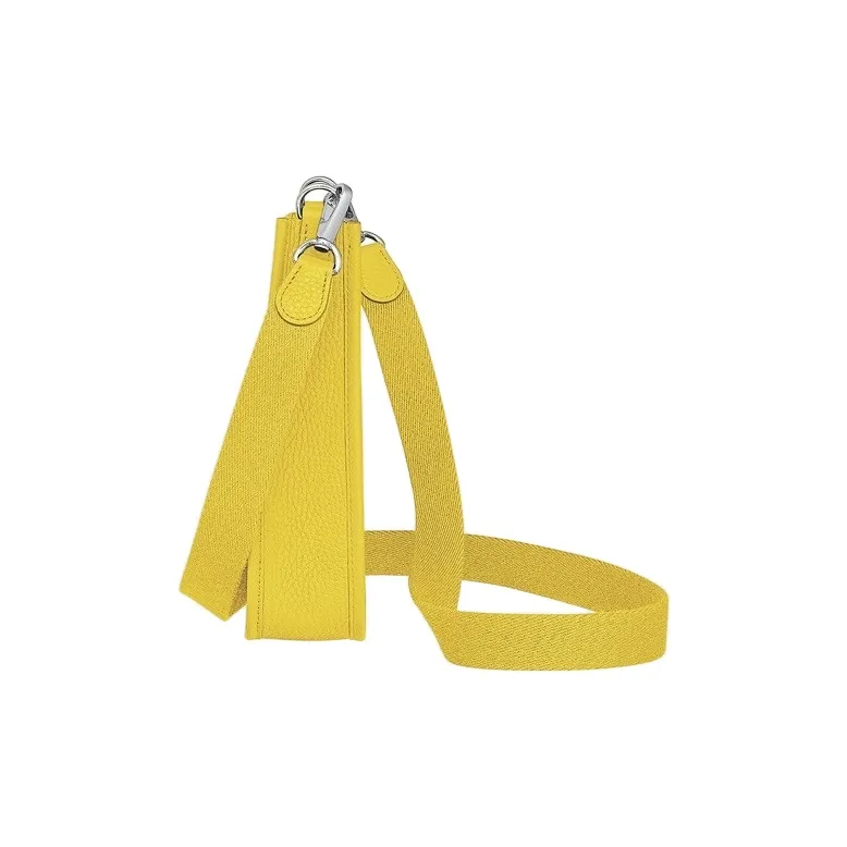 HERMES Clemence Leather Canvas Crossbody Bag Shoulder Bag Women's Lemon-2