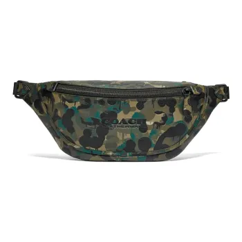 COACH League Pebbled Leather Crossbody Bag Sling Bag Tubas Men's Camouflage Green