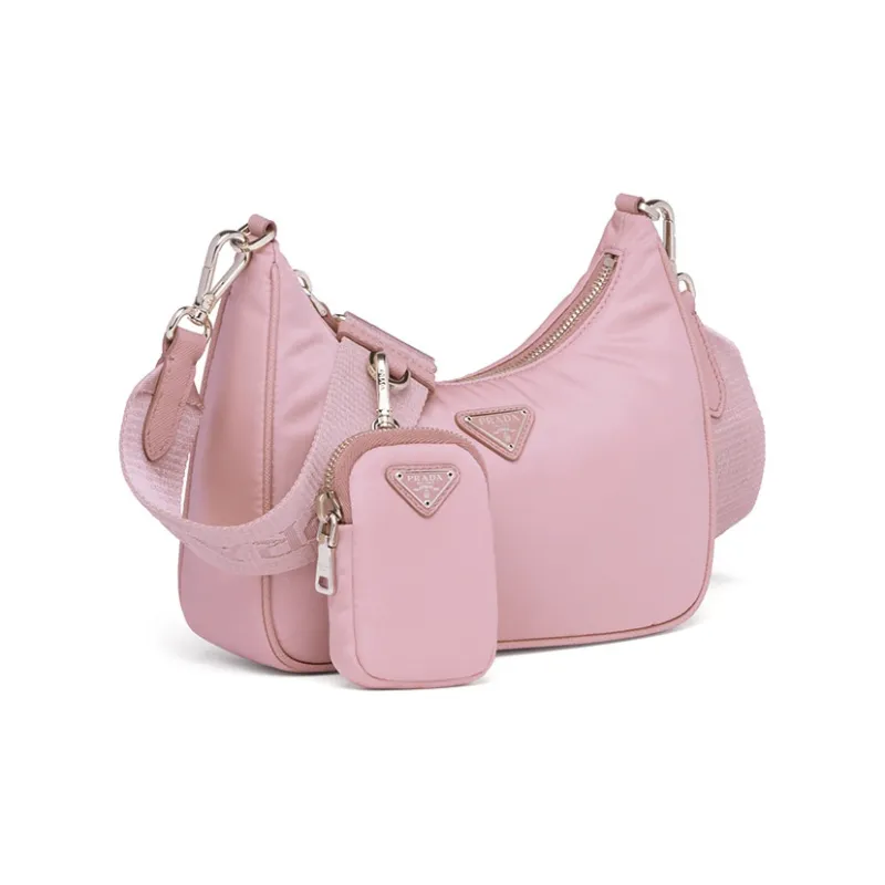 PRADA Hobo Nylon Shoulder Bag Handbag Shoulder Bag Women's Cherry Blossom Pink-0