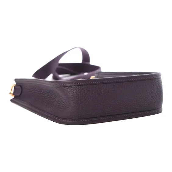 HERMES Evelyne Clemence Bullock Leather Crossbody Bag Shoulder Bag 16 Unisex Grape Purple-2