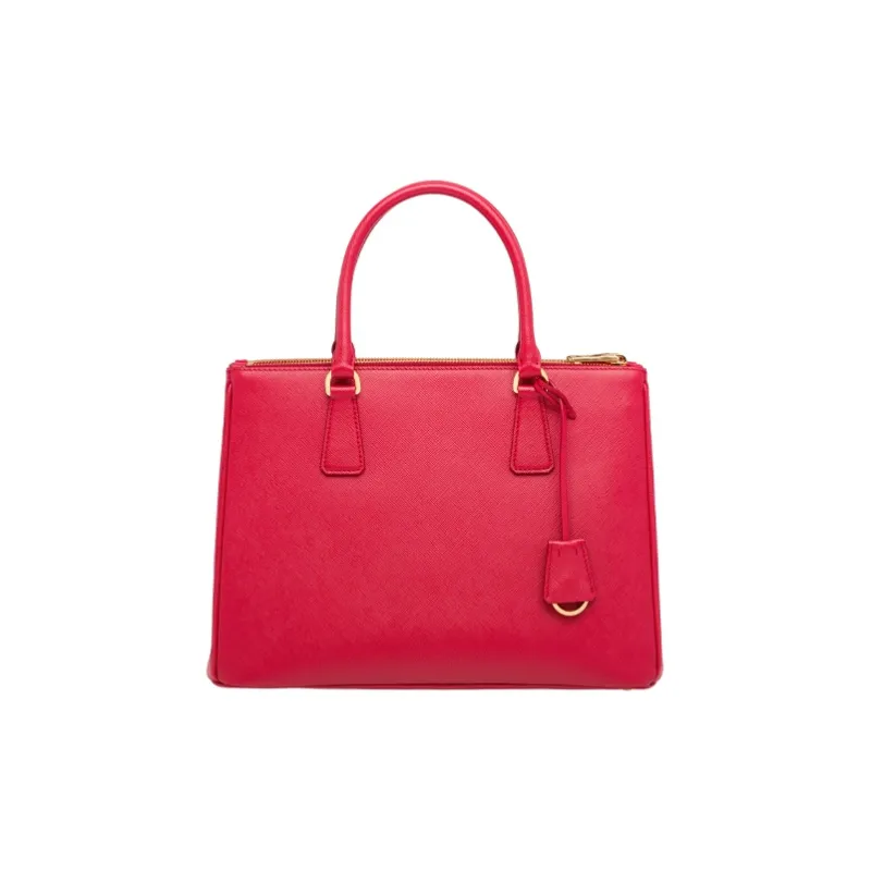 PRADA Saffiano Leather Shoulder Bag Crossbody Bag Handbag Large Size Women's Red-0