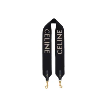CELINE Jacquard Wool Bag Strap Women's Black/White