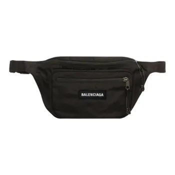 Balenciaga Nylon One Shoulder Sling Bag, Fanny Pack Men's Black
