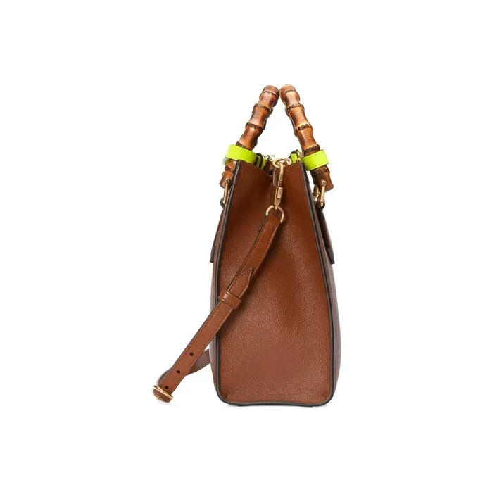 GUCCI Diana Leather Tote Bag, Shopping Bag, Shoulder Bag, Crossbody Bag, Handbag Trumpets Unisex Brown-2