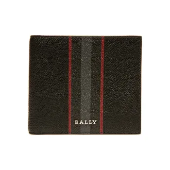 BALLY Cow Leather Leather Clip Zero Wallet Wallet Men's Black