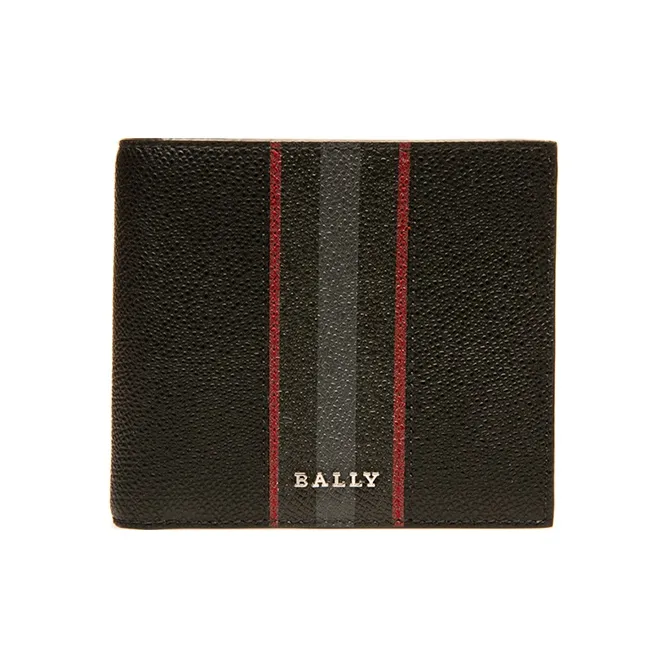 BALLY Cow Leather Leather Clip Zero Wallet Wallet Men's Black-0