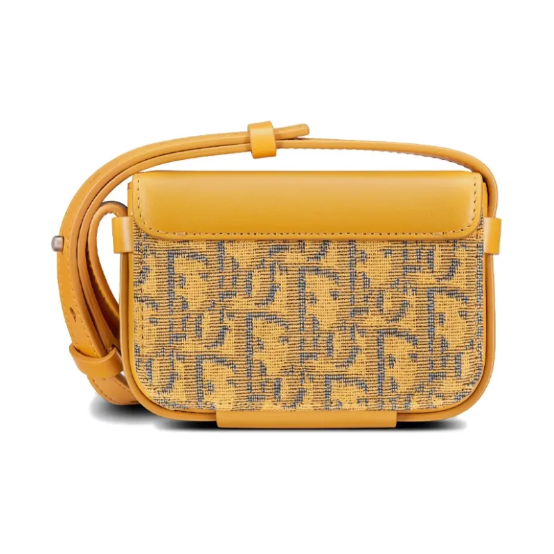 DIOR Lock Smooth Cow Leather Clutch, Shoulder Bag, Crossbody Bag Mini Men's Gold-1