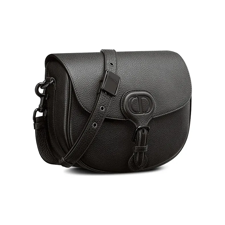 DIOR Bobby Grained Calfskin Shoulder Bag Crossbody Bag Medium Size Women's Pure Black-1