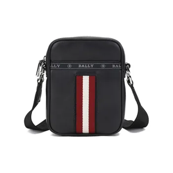 BALLY CADRAN Leather Crossbody Bag, Shoulder Bag Men's Black
