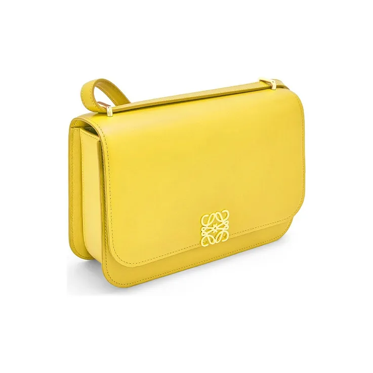 LOEWE Goya Silk Cow Leather Small Square Bag Shoulder Bag Crossbody Bag Medium Size Women's Candy Color Lemon-1