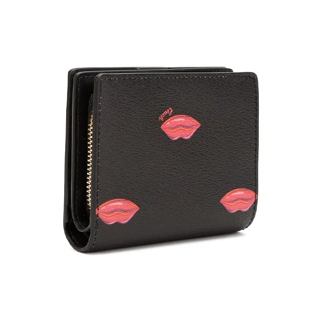 COACH Snap Wallet Artificial Leather Card Holder Wallet Women's Black-3