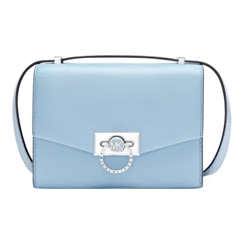 MICHAEL KORS Hendri Cow Leather Shoulder Bag, Crossbody Bag Extra Small Women's Light Blue