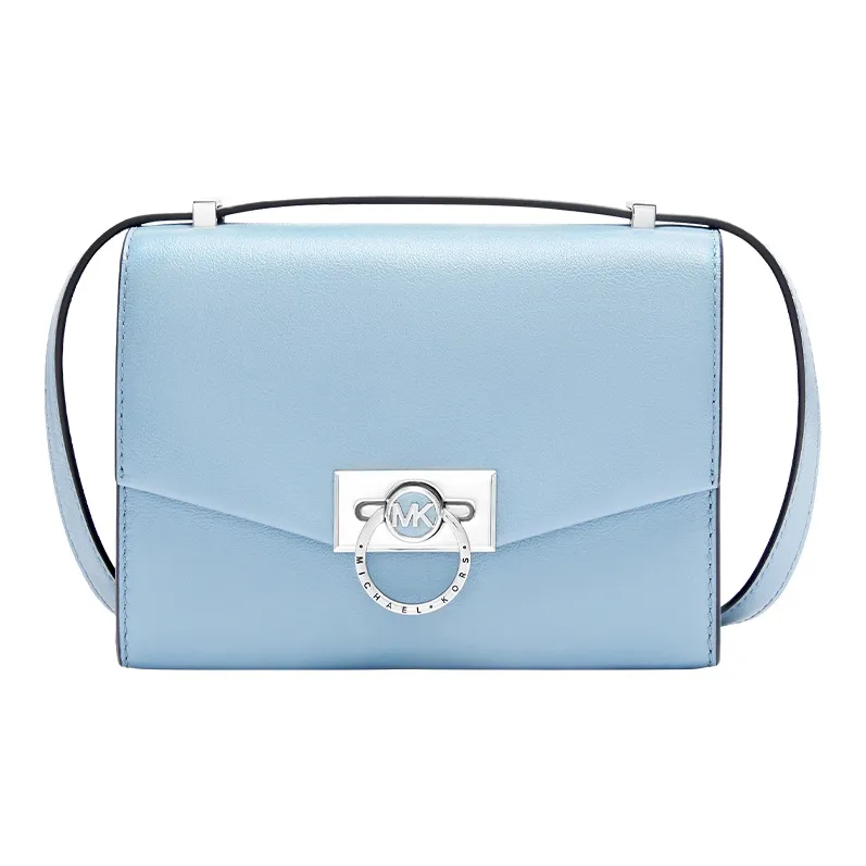 MICHAEL KORS Hendri Cow Leather Shoulder Bag, Crossbody Bag Extra Small Women's Light Blue-0