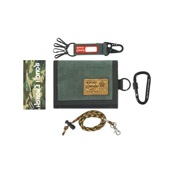 Rough Enough Canvas With Nylon Wallet Regular Unisex Army Green
