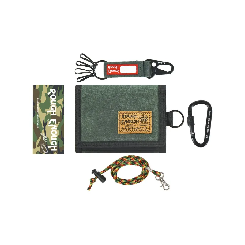 Rough Enough Canvas With Nylon Wallet Regular Unisex Army Green-0