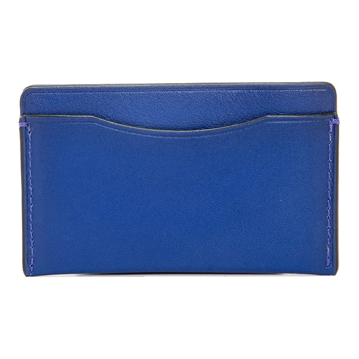 COACH Card Case Cow Leather Card Holder Men's Blue-1