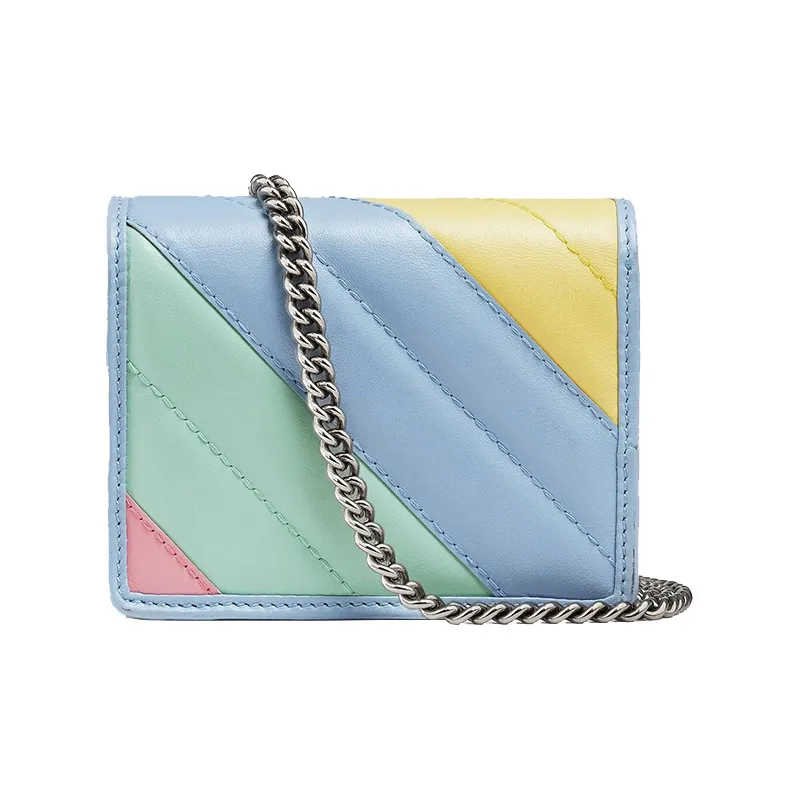 GUCCI Marmont Quilted Leather Shoulder Bag, Crossbody Bag Card Holder Mini Women's Light Multicolor-3