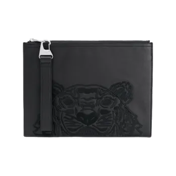 KENZO Leather Clutch Men's Black